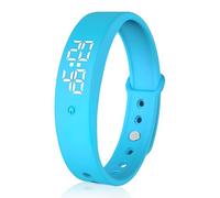 JCSJK Vibrating Alarm Reminder Wristband, Silent Alarm Watch Will Not Disturb Others Clock Pill Reminder Temperature Measurement for who with Partners/Heavy Sleepers Deaf People/New Borns (Blue)