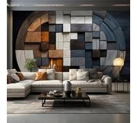 JCSMKFQ 3D Mural Wallpaper with Abstract Geometric Patterns Background Wall Decoration Wall Art Silk Fabric Stickers