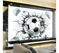 JCSMKFQ Mural 3D Self-Adhesive PVC Wallpaper Three-Dimensional Cartoon Football Living Room Bedroom Background Wall Art Decoration Sticker