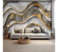 JCSMKFQ Self Adhesive PVC Murals 3D Wallpaper Abstract Geometric Three-Dimensional Marble Lines Wall Painting Background Wall Living Room Bedroom Art Deco