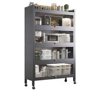 JCSRYD Kitchen Small Appliance Storage Cabinet 5 Tier Free Standing Kitchen Storage Shelf Rack, Heavy Standing Baker's Racks for Dishes, Wine, Pots and Pans (Color : Grå, Size : 80cm/31.5in)