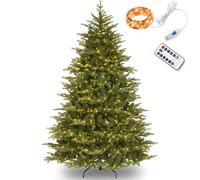 JCSRYD Prelit Pine Christmas Tree with Remote, Automatic Branches, 2800-12000 Thickened Branch Tips, for Holiday Party Office Home(300cm/10ft)