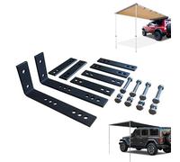 JCSRYD Vehicle Awning Mounting Hardware Bracket, Universal Stainless L-Shape Bracket Replacement Installation Kit for Car Awning Accessories Bracket Kit, Black