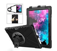 JCTek Rugged Shock-proof Protective Case for Microsoft Surface Pro 7, 360 Degree Rotating Handle/Stand, Shoulder Strap and Pen Holder for Surface Pro 6 2018/ Pro 5 2017/ Pro 4 2015 (black)