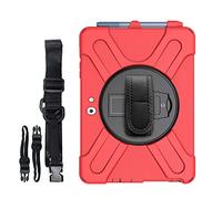 JCTek Shockproof Case for Microsoft Surface Go 2020/2018, Hybrid Armor Rugged Protective Case with Pen Holder, Hand Strap & Shoulder Strap, [360° Rotating Kickstand] (red)