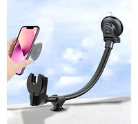 JCTRIWAY Car Phone Mount for Collapsible Grip/Socket Mount User,Windshield/Dashboard/Vent Phone Holder with Strong Suction Cup,13-Inches Long Arm Gooseneck Cell Phone Cradle for Swappable Grip Stand