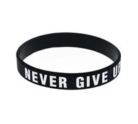 JCUIYyo 1pcs Motivational Silicone Wristband Never Give Up Colored Lettering Inspirational Bracelet Elastic Rubber Band, One Size, Agate