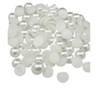 JCUIYyo 3/4/5/6/7/8/10mm 100-1000 Pieces/ABS Imitation Pearl Half Round Flat Bag for DIY (White, 3mm)