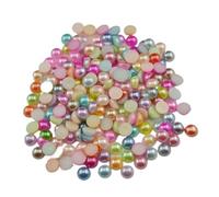 JCUIYyo 3/4/5/6/7/8/10mm 100-1000 Pieces/Bag ABS Imitation Pearl Half Round Flat for DIY (Mix, 5mm)