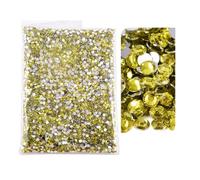 JCUIYyo Simulated resin diamonds with silver base and flat back that are not heat set in a large package with glitter (Yellow, 4mm)