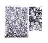 JCUIYyo Simulated Resin Diamonds with Silver Base and Flat Back Which Are Not Heat Setted, In A Large Glitter Pack (Silver, 4mm)