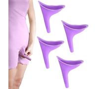 JCUQGDOO 4 PCS Portable Female Urination Device, Reusable Silicone Female Urinal Standing Up, Includes Waterproof Bag, Portable Urinal for Women for Travel, Outdoor, Camping, Hiking