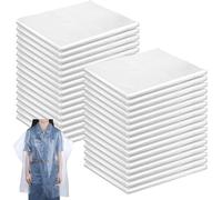 JCUQGDOO 50Pcs Disposable Hairdressing Cape, 60×90cm Transparent Waterproof PVC Apron, Plastic Salon Barber Hair Cutting Shoulder Capes for Hair Styling, Cuts Colours