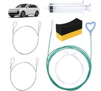 JCUQGDOO 5pcs Sunroof Drain Cleaning Tool, 118in Flexible Long Pipe Cleaner with 2 Clean Brush, Flexible Pipe Brush with Heart Shaped Handle for Auto Car Sunroof Wiper