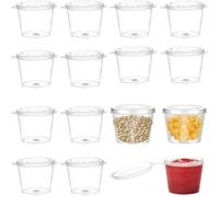 JCUQGDOO 60-Piece Sauce Pots with Lids, 25ml Small Plastic Container Set with Lids, Reusable Sauce Pots, Perfect for Dips, Jelly, Salads - Durable Food Storage Solution