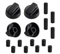 JCUQGDOO 8 Pack Universal Cooker Knobs Replacement Set, Control Stove Knobs with 24 Adaptors, Replacement Cooker Knob for Cookers, Stoves Kitchen Appliances