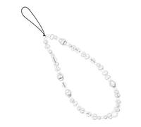 JCUQGDOO Beaded Phone Bracelet Strap, Elegant Pearl Phones Charm Wrist Strap, Anti-Lost Cute Phone Chain Accessories for Girls and Women