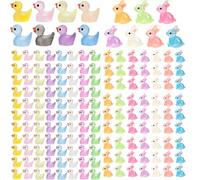 JCUQGDOO Mini Ducks 85 Pcs Cute Glow in The Dark Resin Ducks Tiny Duck Ornaments Miniatures, Christmas Mini Duck for Aquarium Fairy Garden Dollhouse Landscape