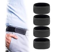 JCUQGDOO No Buckle Belt, 4 Pcs Adjustable Invisible Side Belts, Elastic No Buckle Lazy Adjustable Convenience Belt for Walking, Work, Home, Traveling, Jeans Pants