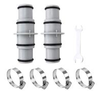 JCUQGDOO Pack of 2 Pool Hose Adapter, Pool Adapter 32 to 38 mm, with Stainless Steel Hose Clamps, O Rings, Screws, Pool Hose Adapter, Pool Hose Connector for Pool Garden