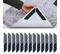 JCUQGDOO Rug Grippers for Laminate Floors, 12-Piece Carpet Gripper Reusable Non Slip Rug Grip Washable Rug Gripper - Anti-Slip Rug Tape Keeps Rugs Secure Prevents Sliding for Home