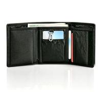 JCUQGDOO Slim Wallet for Men UK Trifold, 2Pcs RFID Blocking Travel Wallet, Soft Secure Credit Card Holder Holds up to 6 Cards and Bank, Sports Purse with Zipper for Travel Fathers Boyfriends Gift