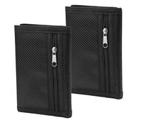 JCUQGDOO Slim Wallet for Men UK Trifold, 2Pcs RFID Blocking Travel Wallet, Soft Secure Credit Card Holder Holds up to 6 Cards and Bank, Sports Purse with Zipper for Travel Fathers Boyfriends Gift