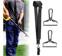 JCUQGDOO Strimmer Harness Padded Belt Shoulder Strap, with 3 Carabiners, Adjustable Strimmer Harness, Single Shoulder Harness Strap for Brush Cutter Garden Trimmer
