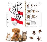 JCUQGDOO Tick Card for Human, Dog, Cat, Pack of 2 Tick Cards Children with Magnifying Glass, Quick Cleaning of Ticks, Tick Card for People, Children, Dogs, Cats