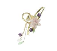 JCVBN 1pc women's metal multi-color flowers beaded tassel pearl shark hair clip simple for the back of thesuitable parties