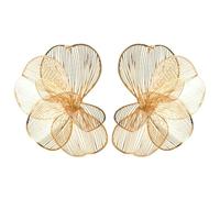 JCVBN Creative Alloy Hollow Flower Earrings Sweet Exaggerated Design Sensibility Ear Studs Simple Fashionable Cold Wind