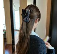 JCVBN Light Luxury Classic Plaid Bow Grab Clip Autumn and Winter Women's Back Head Shark Hairpin Headdress