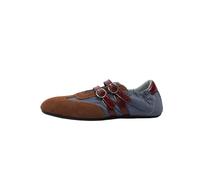 JCVBN Suede German Mary Jane Loafers Womens Low Top Flat Double Buckle Polka Dot Casual Shoes Blue Silver Beige Brown