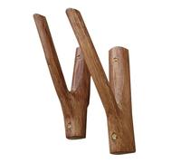 JCVCCV 2 Pieces Solid Wood Wall Mount Brackets, Irregular Branch Shape Triangle Brackets, Cherry Wood, Rustic Decorative Shelf Brackets For Farmhouse Art Decor, Natural Color(Walnut)