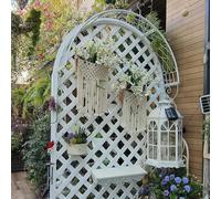 JCVCCV Garden Arch Trellis Wall Mounted Semi-Circular Rose Arch Metal Garden Arbour Pergola Archway For Window Doors Entrances(White,W100cm/3.28ft)
