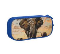 JCVOTREL African Elephant Printed Pencil Case - Large-Capacity Stationery Bag Pen Pouch Holder with Zipper for School Travel Office, One Size