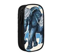 JCVOTREL Aztec Elephant Printed Pencil Case - Large-Capacity Stationery Bag Pen Pouch Holder with Zipper for School Travel Office, One Size