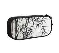 JCVOTREL Bamboo Tree Image Chinese Calligraphy Printed Pencil Case - Large-Capacity Stationery Bag Pen Pouch Holder with Zipper for School Travel Office, One Size