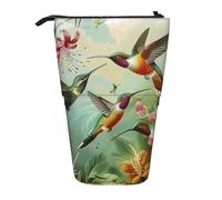 JCVOTREL Beautiful Hummingbirds Printed Pen Pencil Case - Expandable Stationery Bag Pencil Pouch Holder with Zipper for School Travel Office