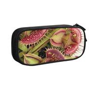 JCVOTREL Carnivorous Plant Printed Pencil Case - Large-Capacity Stationery Bag Pen Pouch Holder with Zipper for School Travel Office, One Size