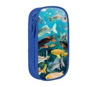 JCVOTREL Colorful Fishes Printed Pencil Case - Large-Capacity Stationery Bag Pen Pouch Holder with Zipper for School Travel Office, One Size