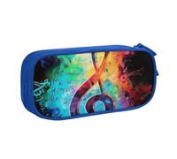 JCVOTREL Colorful Music Notes Printed Pencil Case - Large-Capacity Stationery Bag Pen Pouch Holder with Zipper for School Travel Office, One Size