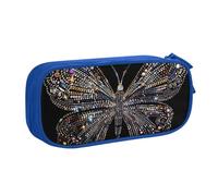 JCVOTREL Colorful Rhinestone Butterfly Printed Pencil Case - Large-Capacity Stationery Bag Pen Pouch Holder with Zipper for School Travel Office, One Size