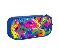 JCVOTREL Colorful Spray Pattern Printed Pencil Case - Large-Capacity Stationery Bag Pen Pouch Holder with Zipper for School Travel Office, One Size
