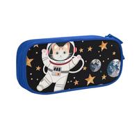 JCVOTREL Cute Cat Astronaut Printed Pencil Case - Large-Capacity Stationery Bag Pen Pouch Holder with Zipper for School Travel Office, One Size