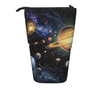 JCVOTREL Exploring The Solar System Printed Pen Pencil Case - Expandable Stationery Bag Pencil Pouch Holder with Zipper for School Travel Office