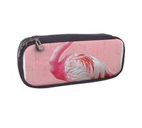 JCVOTREL Flamingo 1 Printed Leather Pencil Case Pen Pouch Holder with Zipper for School Travel Office