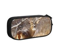 JCVOTREL Free Whitetail Deer Printed Pencil Case - Large-Capacity Stationery Bag Pen Pouch Holder with Zipper for School Travel Office, One Size