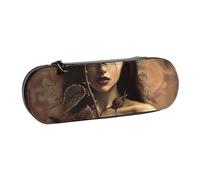 JCVOTREL Gothic Rose Girl Printed Leather Pen Pencil Case - Stationery Bag Pencil Pouch Holder with Zipper for School Travel Office