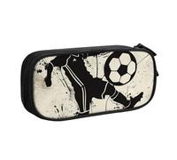 JCVOTREL I Love Soccer Printed Pencil Case - Large-Capacity Stationery Bag Pen Pouch Holder with Zipper for School Travel Office, One Size